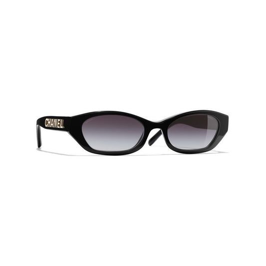 Chanel Rectangular Black Lentes-Sunglasess