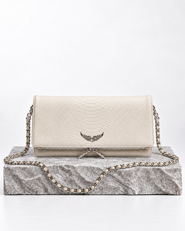 Zadig & Voltaire Rock Clutch Croco Ivory
