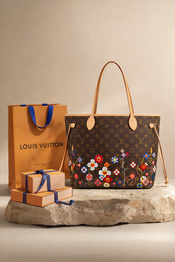 Louis Vuitton Neverfull Monogram flowers Takashi Murakami