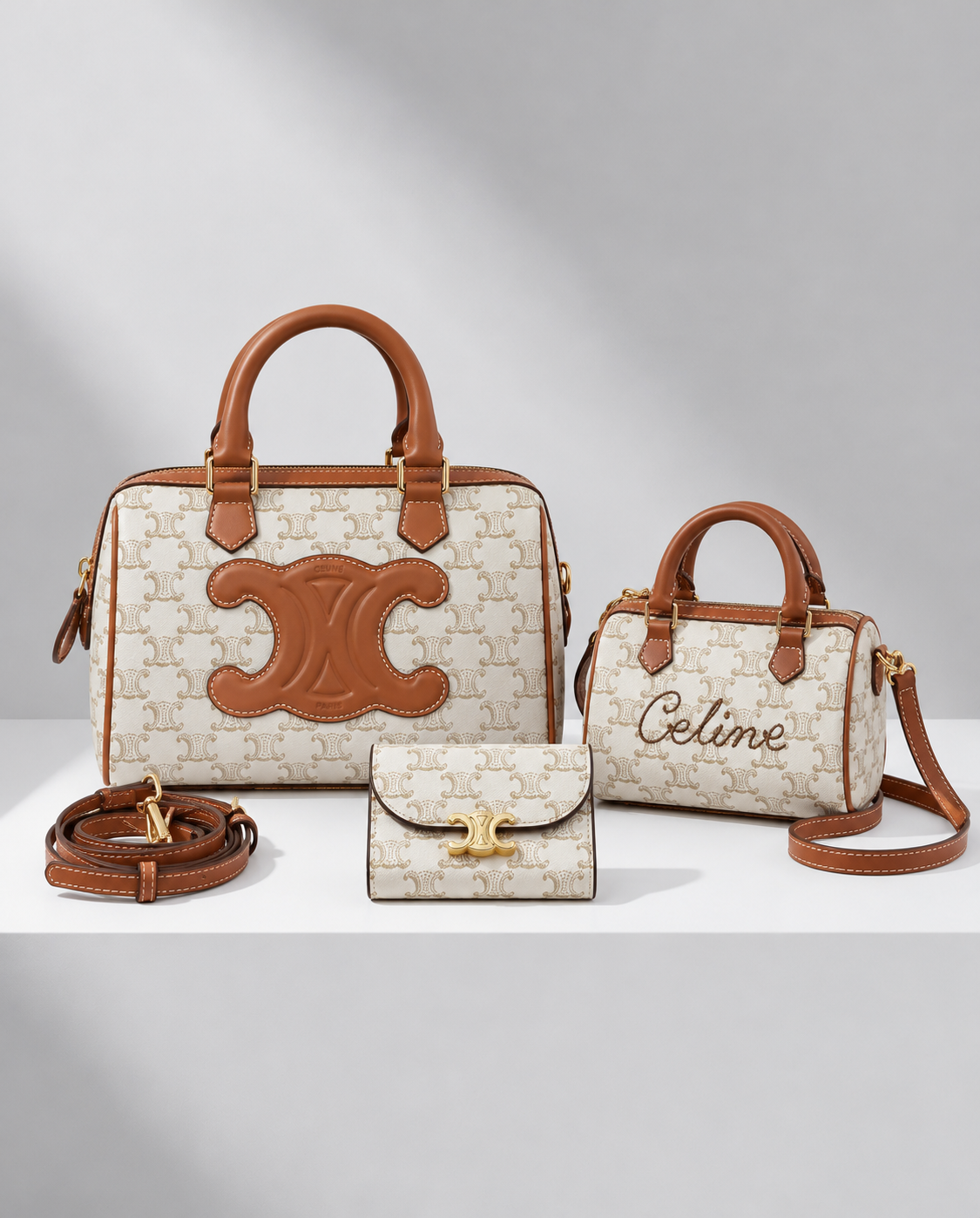 Celine Triomphe Canvas Set Blanco