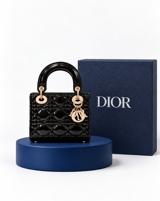 Christian Dior Cannes Negro Charol Mini