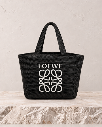Loewe Anagram Raffia Tote Negro