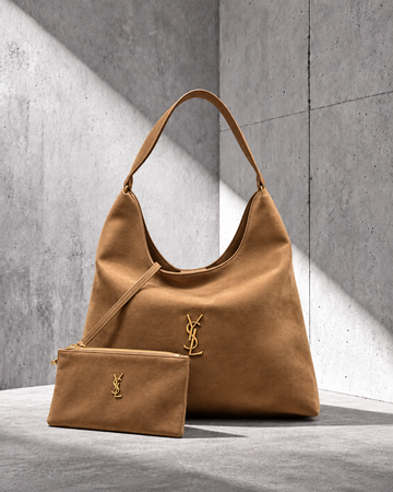 Ysaint Laurent Le 5 à 7 Maxi Hobo Gamuza Camel