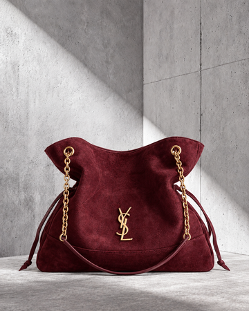 Ysaint Laurent Jamie Shopping Gamuza Bordó