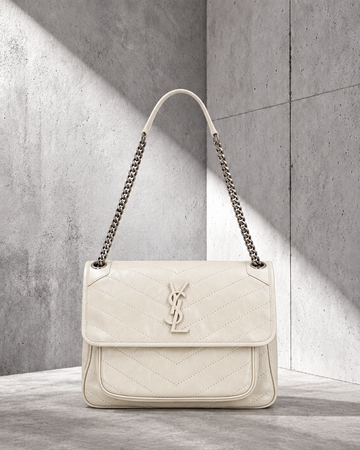 Ysaint Laurent Niki Medium Vintage Blanco
