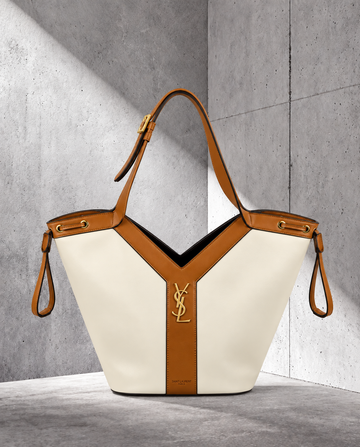 Ysaint Laurent Tote Canvas Beige