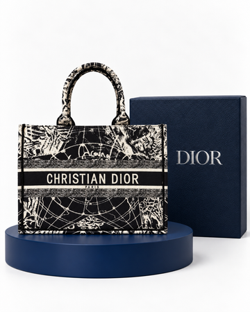 Christian Dior Book Tote Around the World Negro
