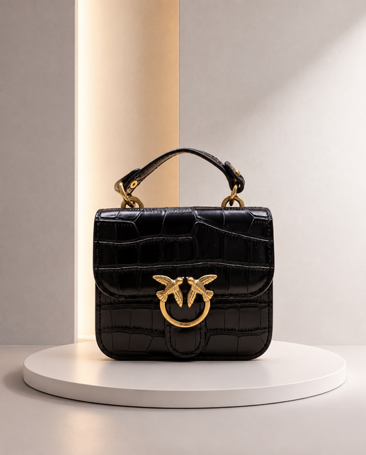 Pinko Love Mini Top Negro Croco