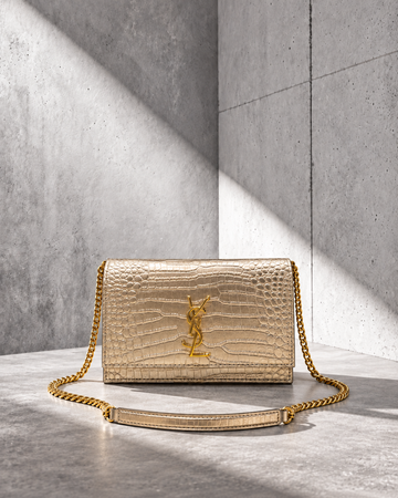 Ysaint Laurent Sunset Small Champagne Croco