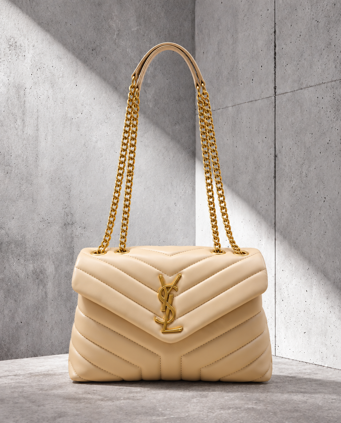 Ysaint Laurent LouLou Puffer Beige