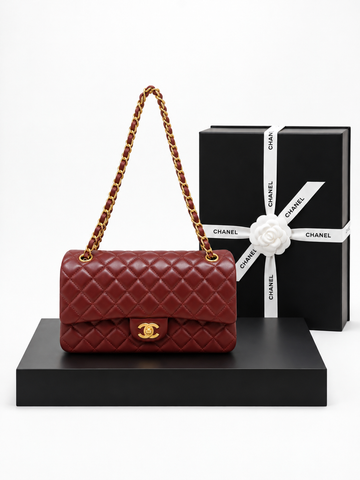 Chanel Flap Bordó Dorado