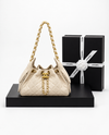 Chanel 25 Beige Medium Gamuza Dorado