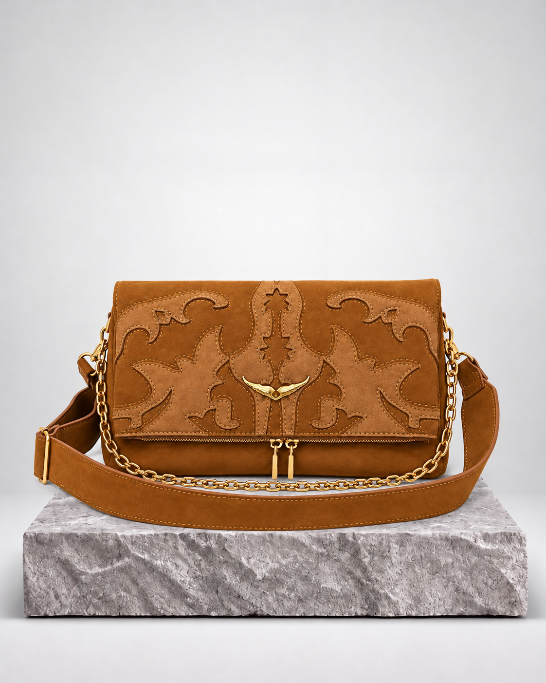 Zadig & Voltaire Rocky Western Suede Cognac