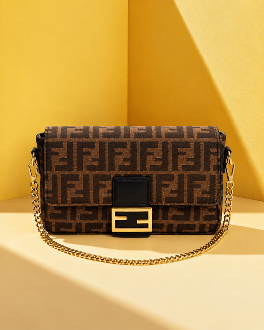 Fendi Baguette Marrón Monograma