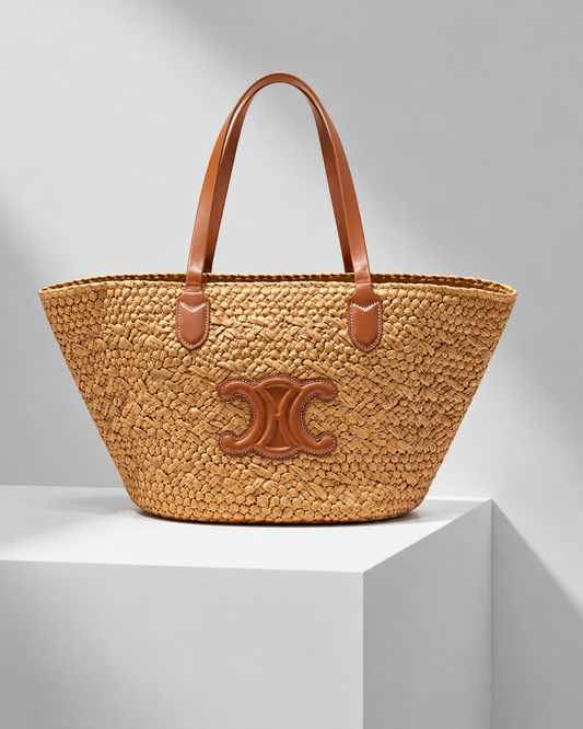 Celine Triomphe Panier Rafia