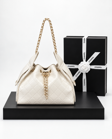 Chanel 25 Medium Blanco