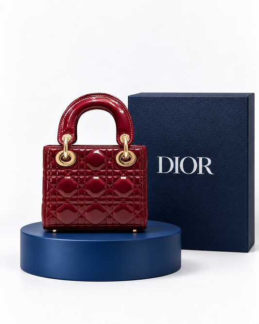 Christian Dior Cannes Bordó Charol Mini