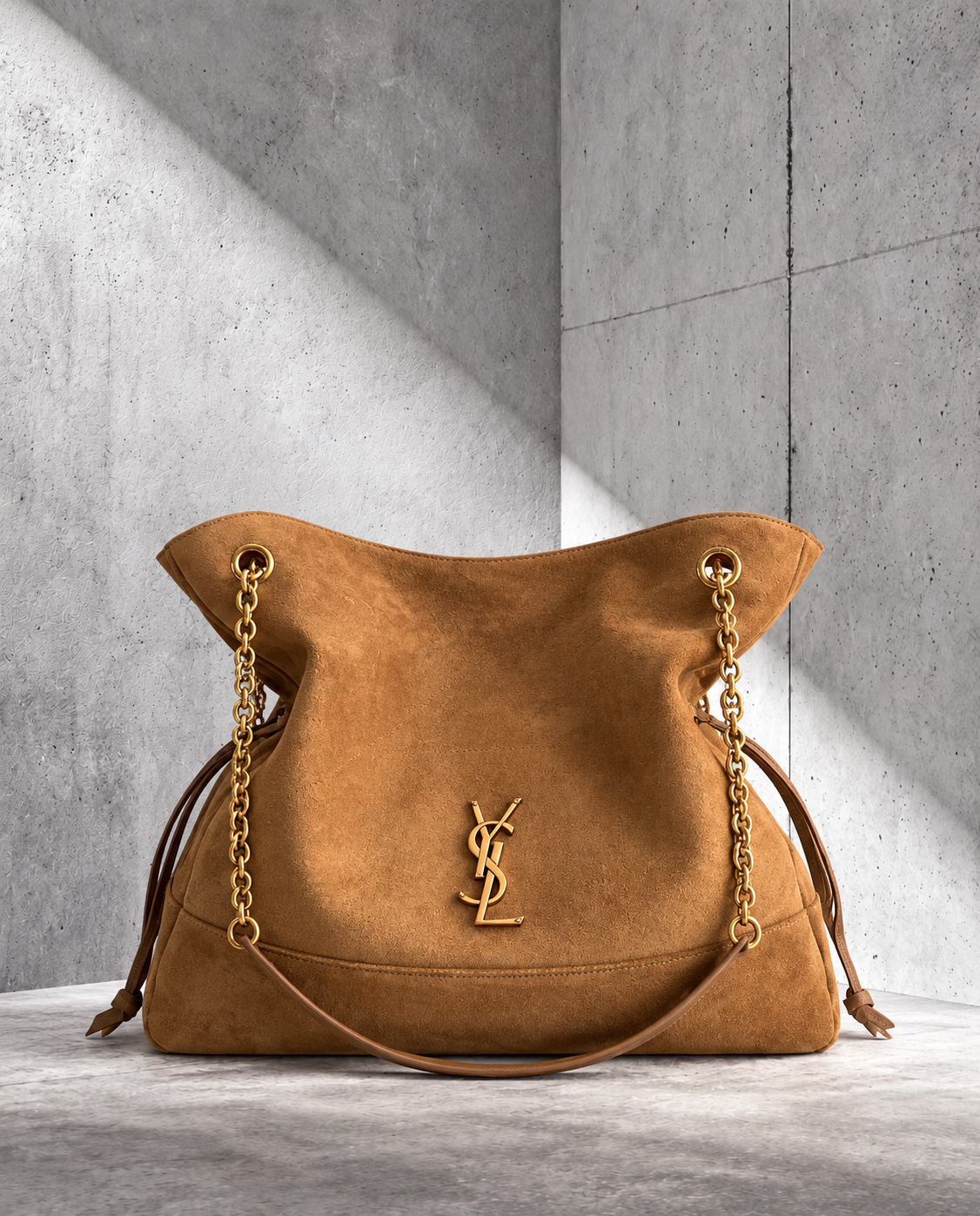 Ysaint Laurent Jamie Shopping Gamuza Caramel Cognac