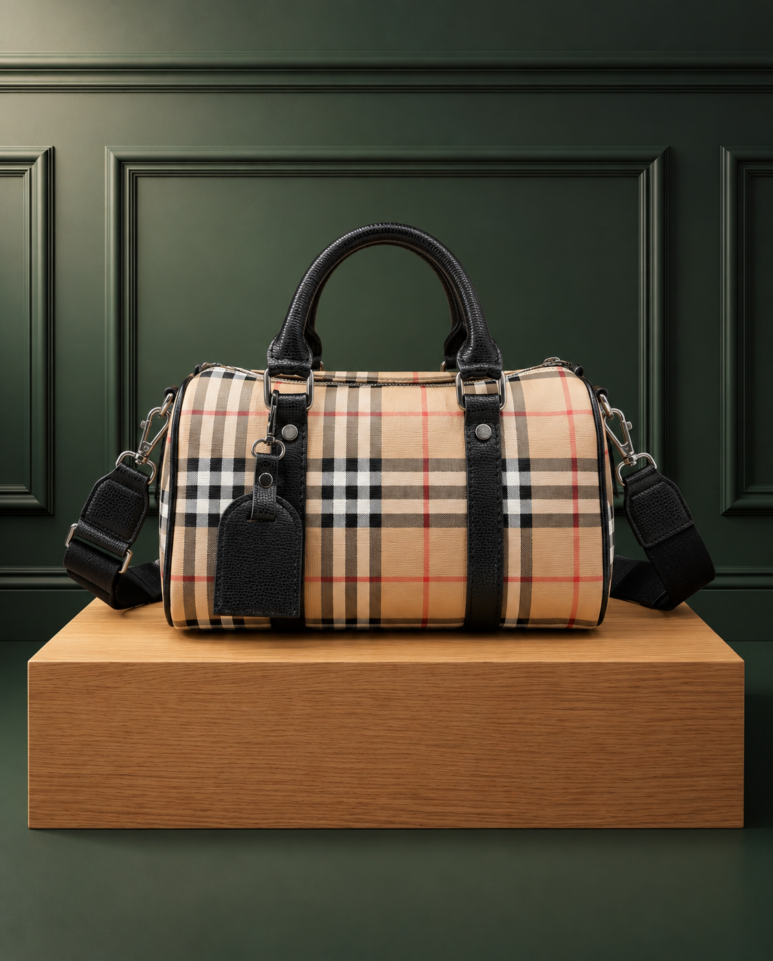Burberry Haymarket Check Duffle Small