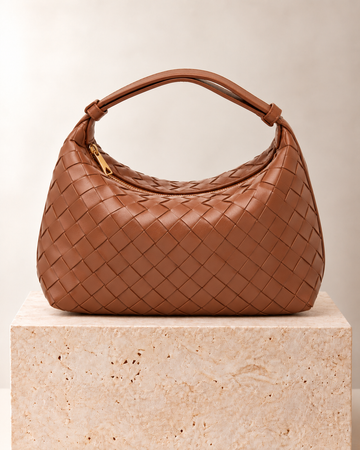 Bottega Veneta Wallace Intrecciato Cognac
