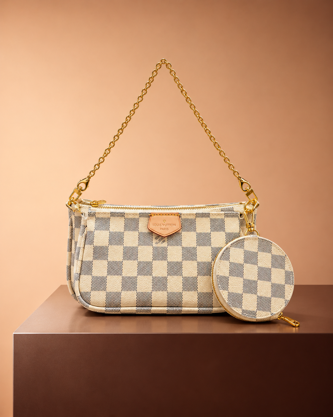 Louis Vuitton Multi Pochette Damier Blanco