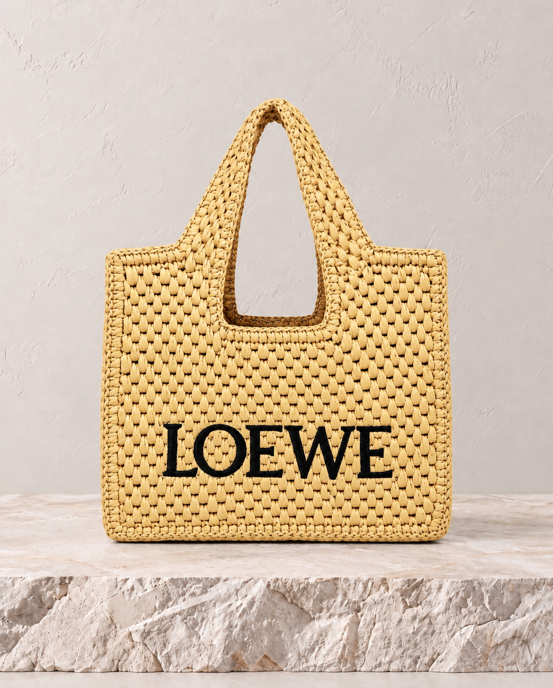 Loewe Font Tote Medium Rafia Natural