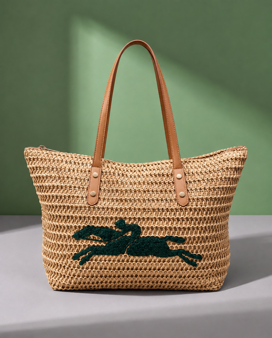 Longchamp Le Panier Pliage Tote Rafia