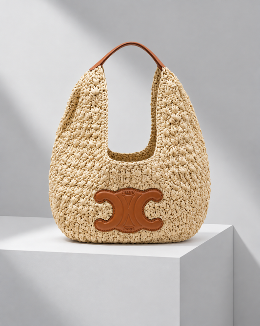 Celine Classic Panier Hobo Rafia