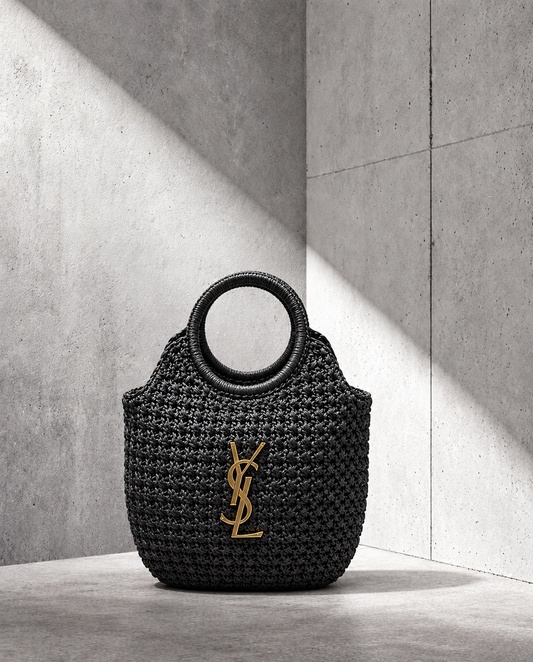 Ysaint Laurent Panier Rafia Negro