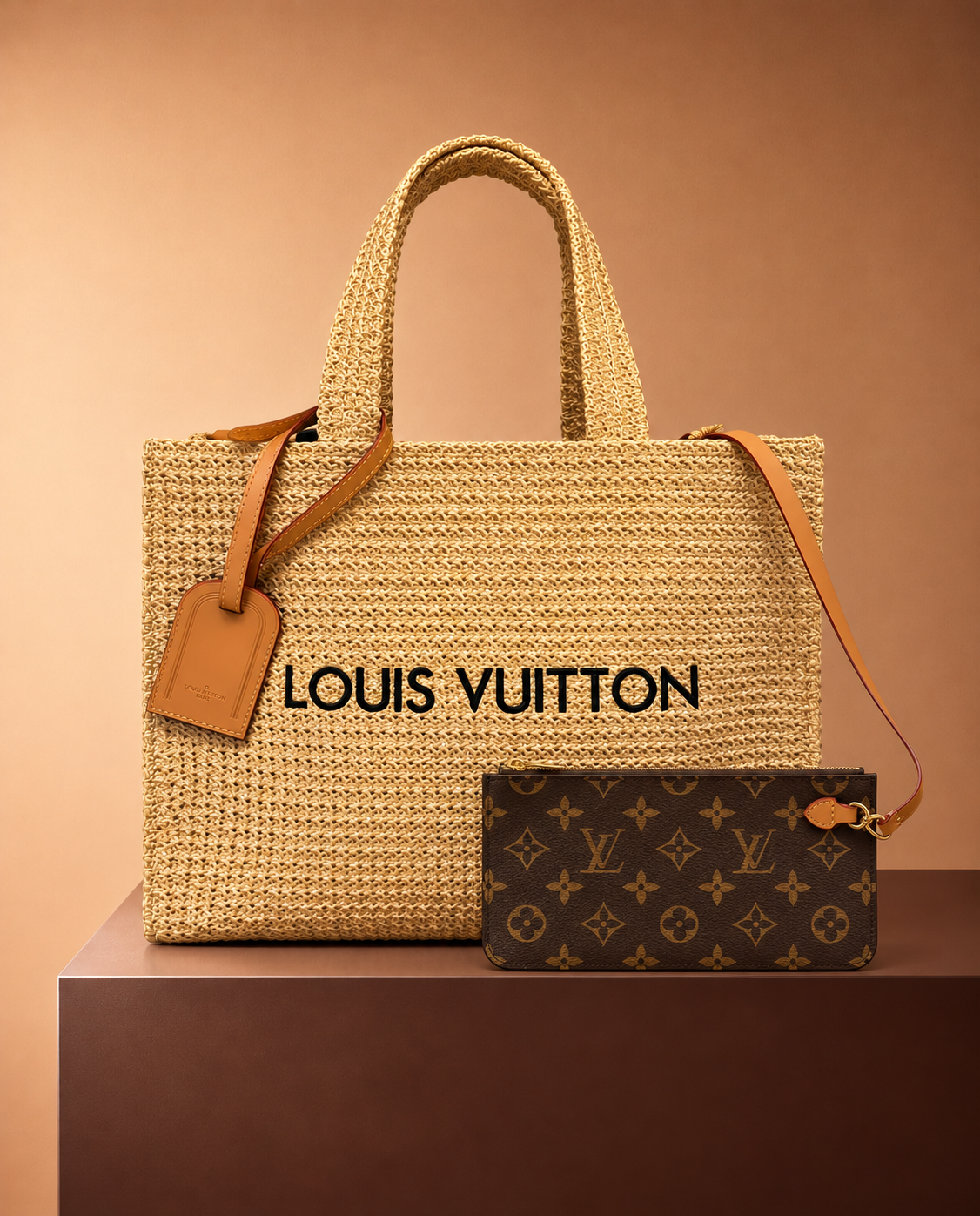 Louis Vuitton Summer Shopper Tote Rafia
