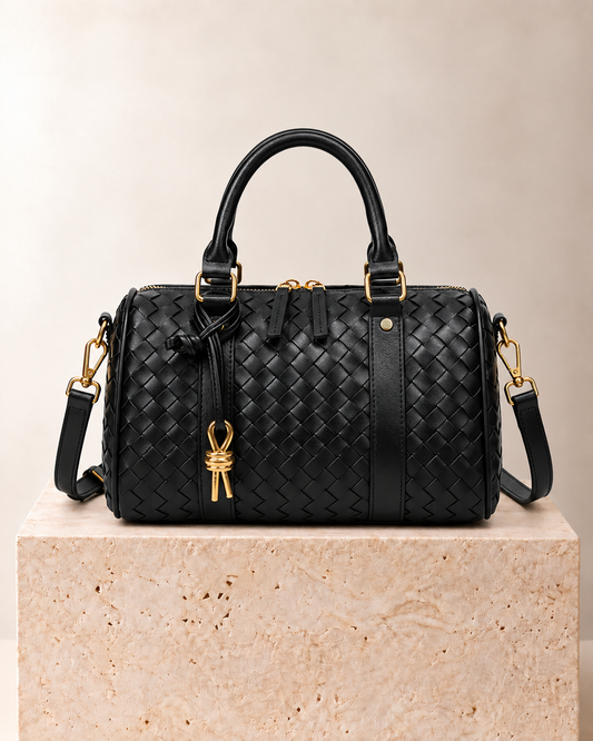 Bottega Veneta Intrecciato Boston Negro