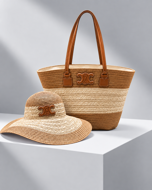 Celine Triomphe Set Rafia Bicolor