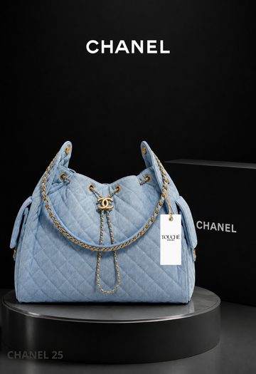 Chanel 25 Large Denim Celeste