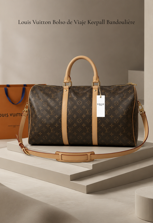 Louis Vuitton Viaje Keepall Bandouliere Beige Monograma