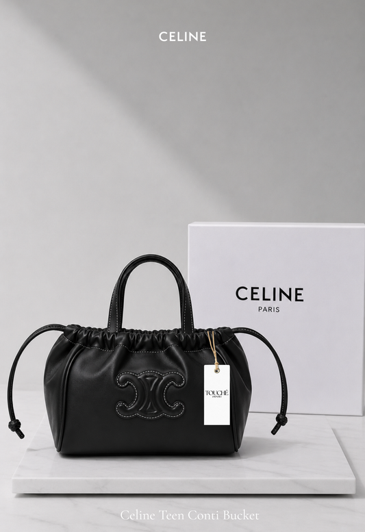 Celine Teen Conti Bucket Negro