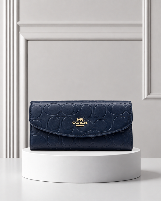 Coach Soft Wallet Signature Azul Oscuro