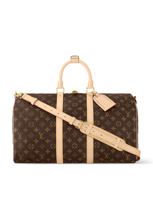 Louis Vuitton Viaje Keepall Bandouliere Beige Monograma