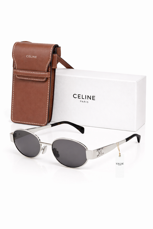 Celine Triomphe Ovalados Metal Lentes-Sunglasess