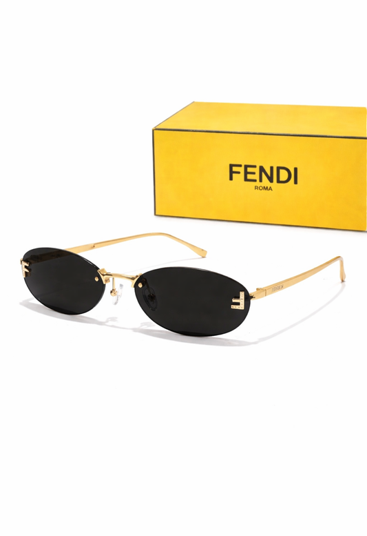 Fendi Oval Black Gold