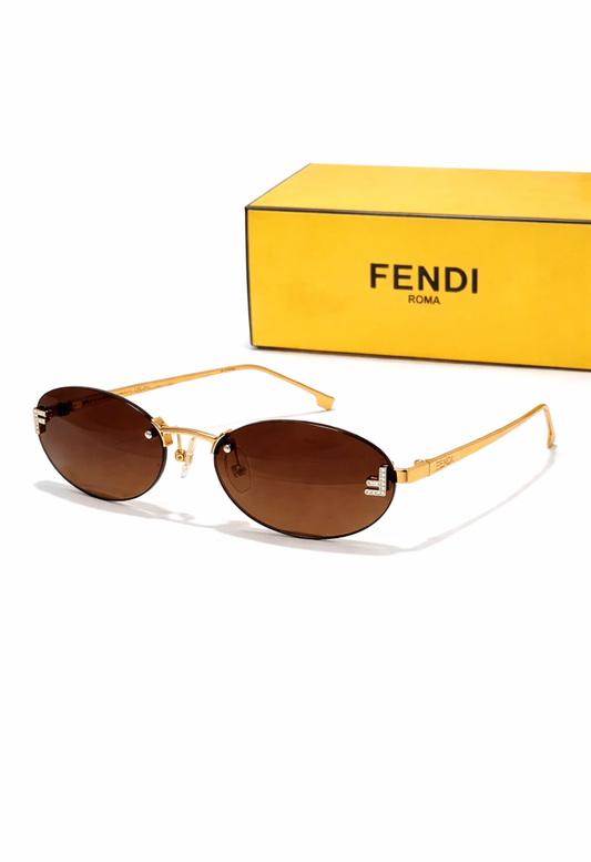 Fendi Oval Black Gold
