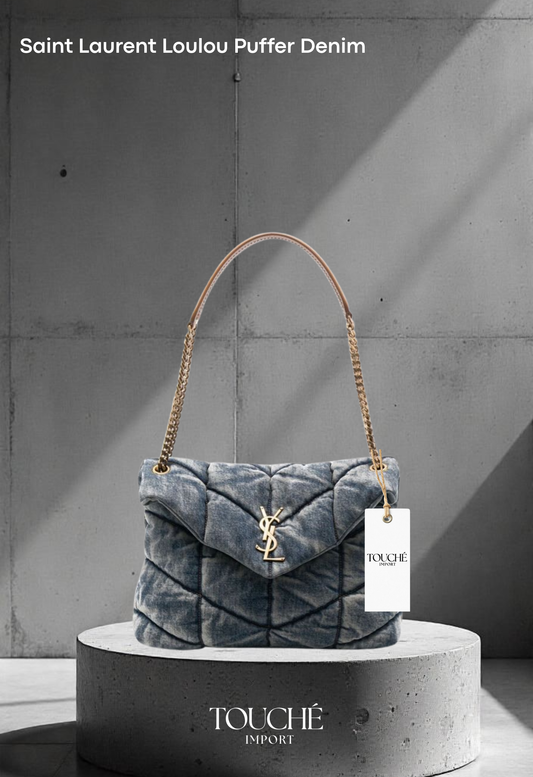 Ysan Laurent Lou Lou Puffer Denim