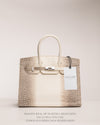 Hermès Birkin Blanco y Gris Cocodrilo