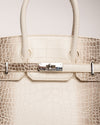 Hermès Birkin Blanco y Gris Cocodrilo