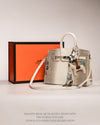 Hermès Birkin Blanco y Gris Cocodrilo