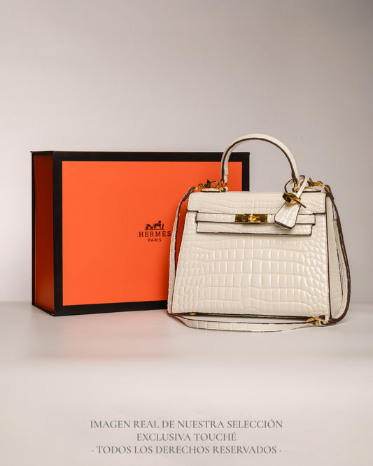 Hermès Kelly Blanco Cocodrilo