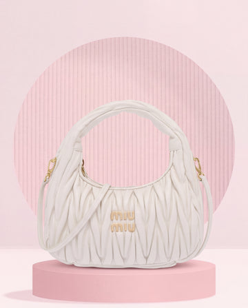 Miu Miu Wander Hobo Mini Crudo Matelassé