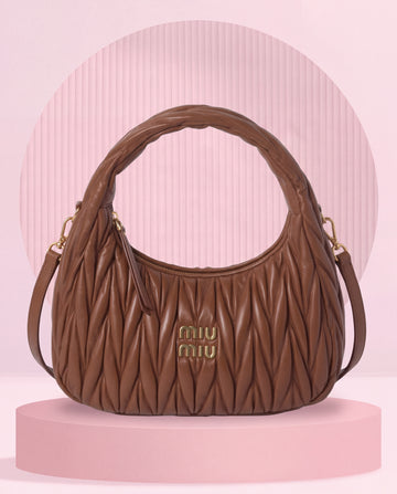 Miu Miu Wander Hobo Camel Matelassé