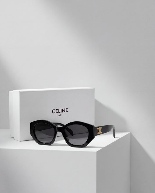 Celine Triomphe Negro Dorado