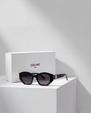 Celine Triomphe Negro Plateado