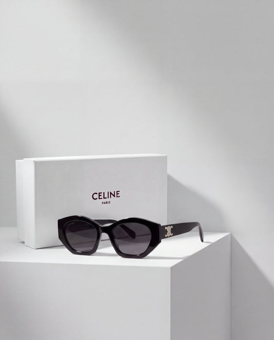 Celine Triomphe Negro Plateado